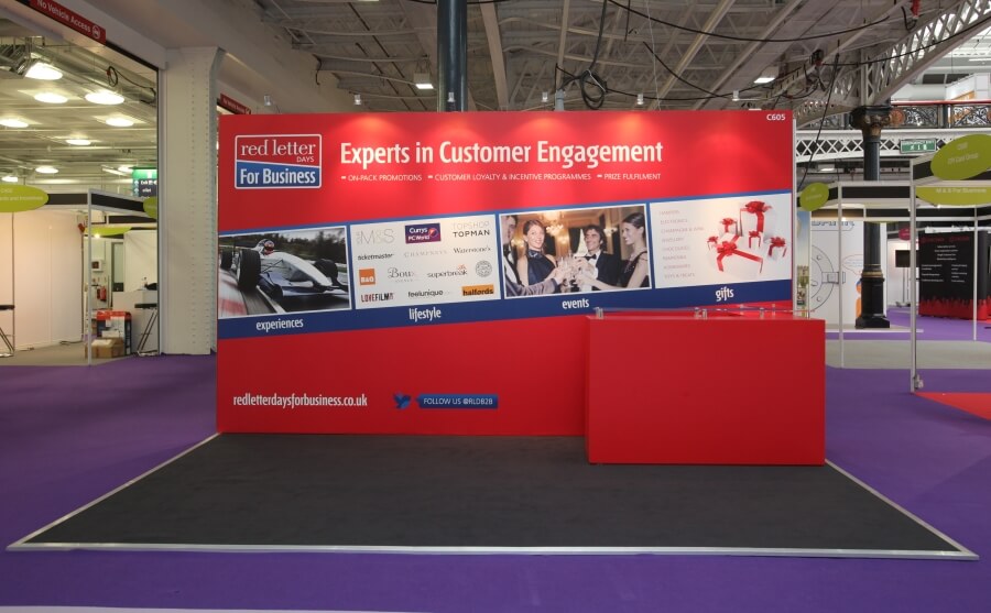 marketing week live exhibition stand - red letter days