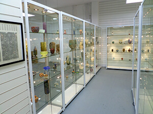 Isle of Wight Glass Museum display cabinets