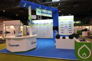 Exhibition stand for Anaergia at ADBA (Anaerobic Digestion & Bioresources Association)