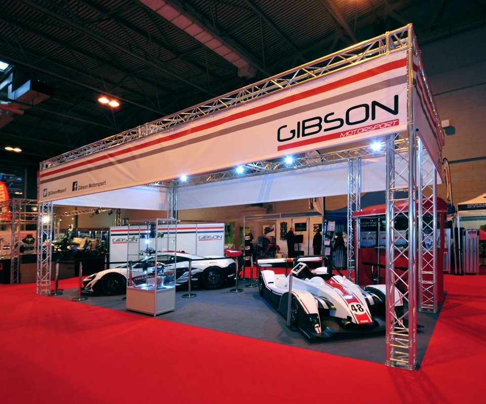 Gantry exhibition stand for Gibson Motorsport