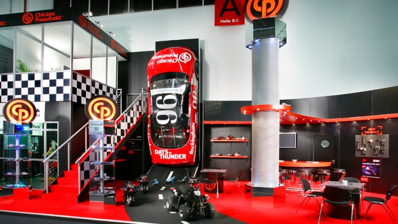 Double decker exhibition stand for Chicago Pneumatics at Automechanika Double deck exhibition stand for Chicago Pneumatics