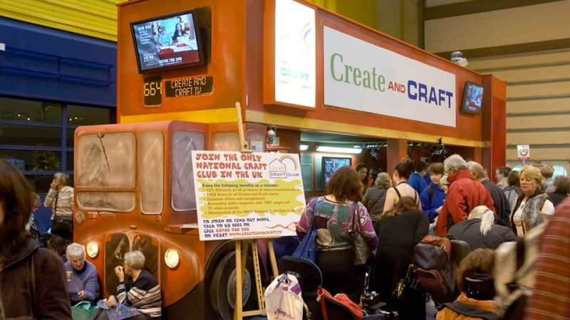 Double decker exhibition stand for Ideal Shopping at Hobbycrafts Double deck exhibition stand for Ideal Shopping