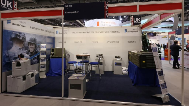 Eberspacher exhibition stand at DSEI
