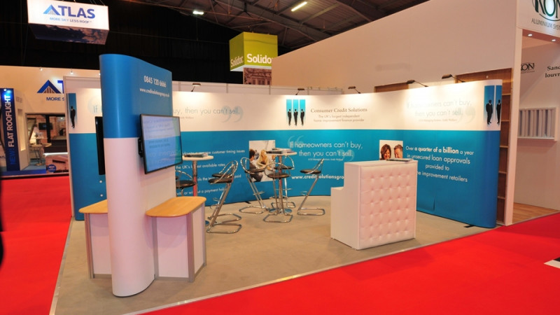 Custom exhibition stand for Consumer Credit Solutions at Fit Show Exhibition stand for Consumer Credit Solutions