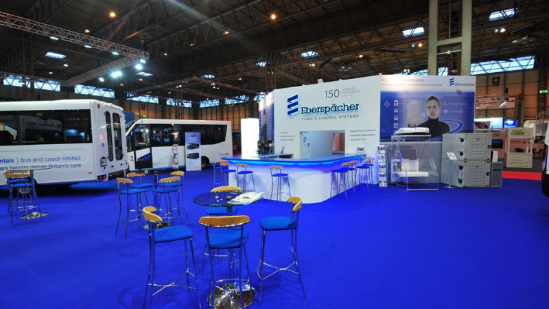 Custom exhibition stand for Eberspacher at CV Show Exhibition stand for Eberspacher