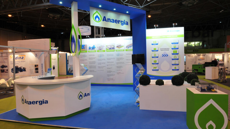 Exhibition stand for Anaergia at ADBA (Anaerobic Digestion & Bioresources Association)
