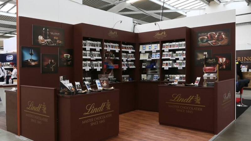 Exhibition stand for Lindt at Coffee Week Exhibition stand for Lindt
