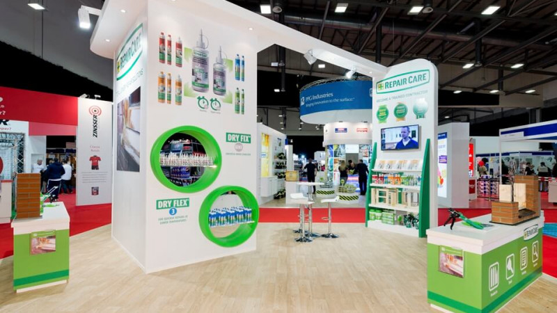Exhibition stand for Repair Care at National Painting and Decorating Show Exhibition stand for Repair Care