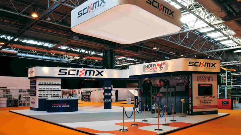 Exhibition stand for SCI-MX at BodyPower Expo Exhibition stand for SCI-MX