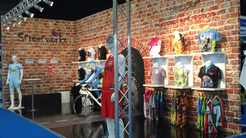 Exhibition stand for Screenworks at PPE Gantry exhibition stand for Screenworks