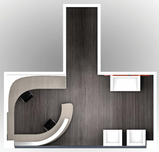 Reception design for Nippon Express - Plan view