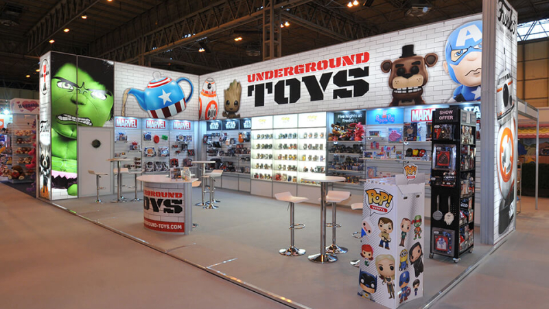 Underground Toys linx modular exhibition stand at Spring Fair