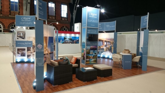 8m x 8m Linx modular exhibition stand - Regent Seven Seas