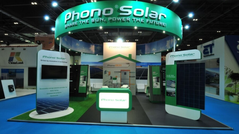 phono solar exhibition stand at ecobuild